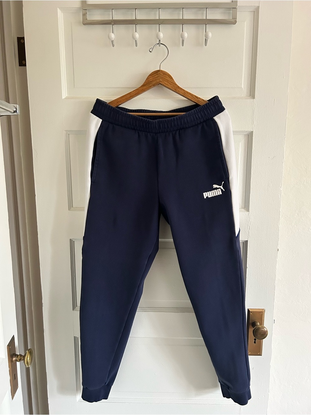 👖 [Puma] Sweat Pants, Men’s, Navy Blue and White, Size L, EUC